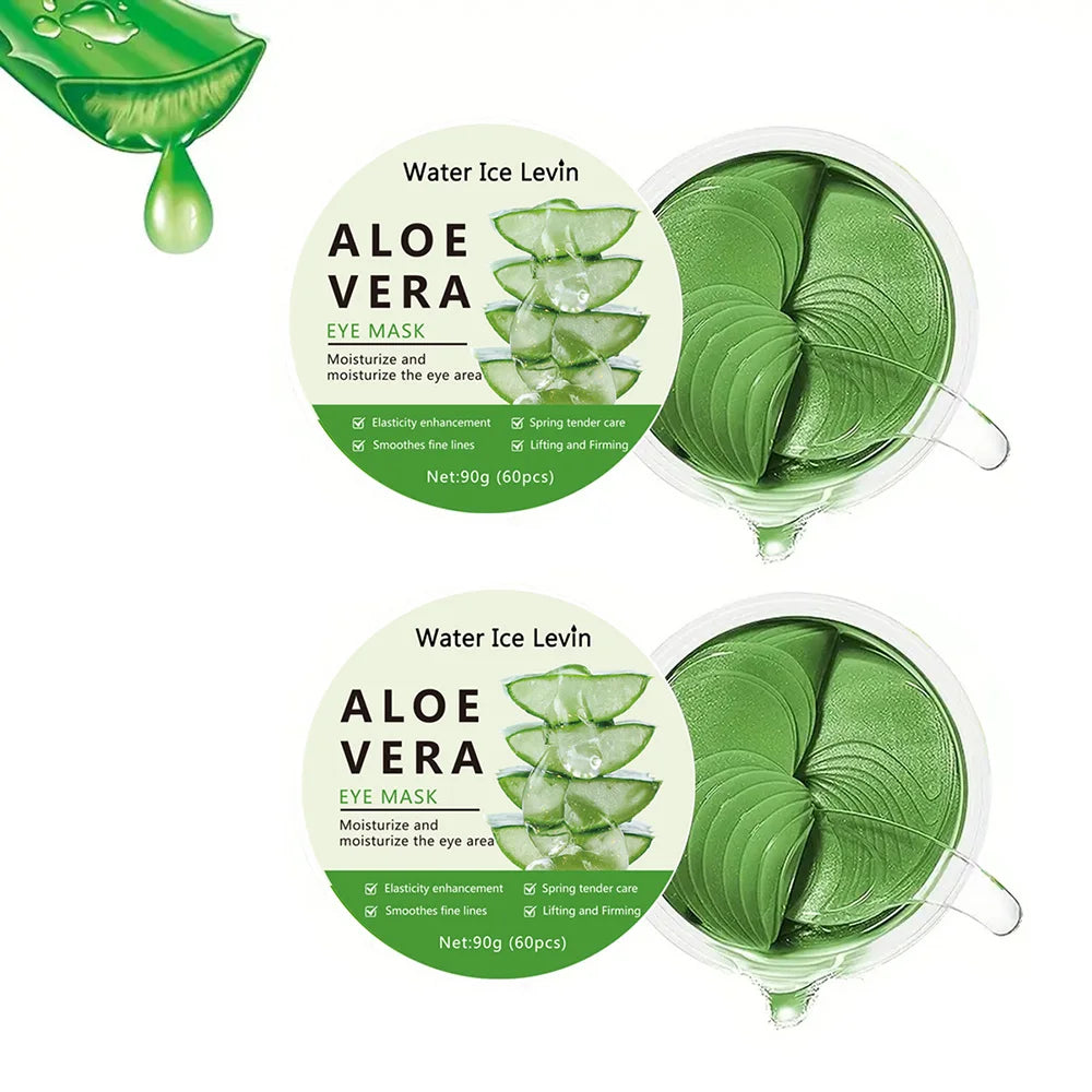 60pcs Aloe Vera Collagen Eye Mask – Anti-Dark Circles, Eye Bag Removal, Moisturizing & Firming Eye Patches for Skin Care