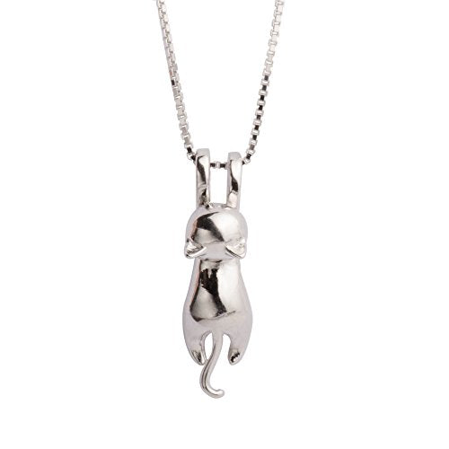 Sterling Silver Cat Necklaces Jewelry for Women Gifts for Cat Lady Lovers Cat Pendant Collarbone Necklace