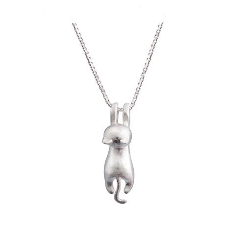 Sterling Silver Cat Necklaces Jewelry for Women Gifts for Cat Lady Lovers Cat Pendant Collarbone Necklace