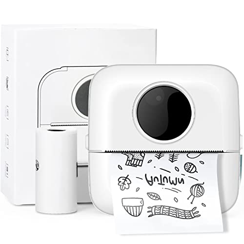 Mini Inkless Sticker Printer, Portable Bluetooth Mini Pocket Printer Sticker Maker for Notes, Memo, Photo, Label, Receipts, Sticker Maker Machine, Pocket Thermal Printer Compatible with iOS & Android