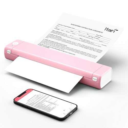 Thermal Portable Bluetooth Tattoo Stencil-Printer - Compact Inkless Printer for Phone & Laptop, M08F-Letter Portable Printers Wireless for Travel, Home Use, Vehicles, Office, School(8.5" X 11" Paper)