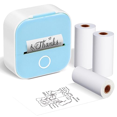 T02 Pocket Sticker Mini Printer - Bluetooth Portable Pocket Thermal Instant Photo Printer - Sticker Maker Machine Mobile Printer, Wireless Receipt Label Maker Printer for Sticky Scrapbook, Label