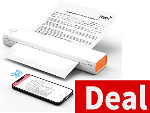 Thermal Portable Bluetooth Tattoo Stencil-Printer - Compact Inkless Printer for Phone & Laptop, M08F-Letter Portable Printers Wireless for Travel, Home Use, Vehicles, Office, School(8.5" X 11" Paper)