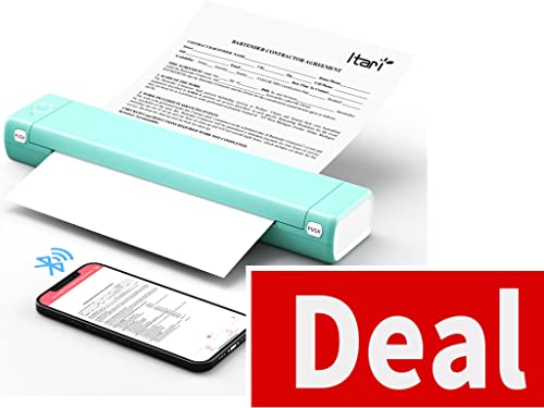 Thermal Portable Bluetooth Tattoo Stencil-Printer - Compact Inkless Printer for Phone & Laptop, M08F-Letter Portable Printers Wireless for Travel, Home Use, Vehicles, Office, School(8.5" X 11" Paper)