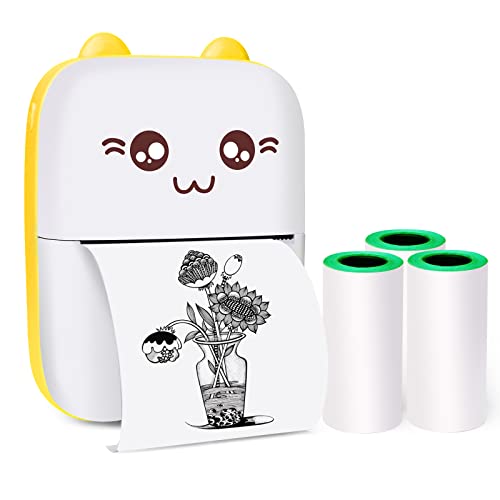 Mini Pocket Printer, Gifts for kids, Portable Thermal Printer for Pictures/Retro-Style Photos/Receipts/Notes/Lists/Label/ Memo/QR Codes, Bluetooth Wireless Smart Printer with Android or iOS APP (PINK)
