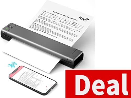 Thermal Portable Bluetooth Tattoo Stencil-Printer - Compact Inkless Printer for Phone & Laptop, M08F-Letter Portable Printers Wireless for Travel, Home Use, Vehicles, Office, School(8.5" X 11" Paper)