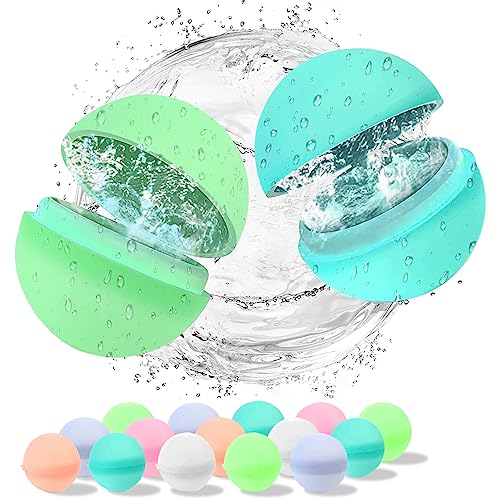 15Pcs Reusable Water Balloons - Latex-Free Soft Silicone Water Bomb Pool Toys, Quick-Fill Water Bomb for Kids & Adults All Ages Summer Fun Outdoor Party Games