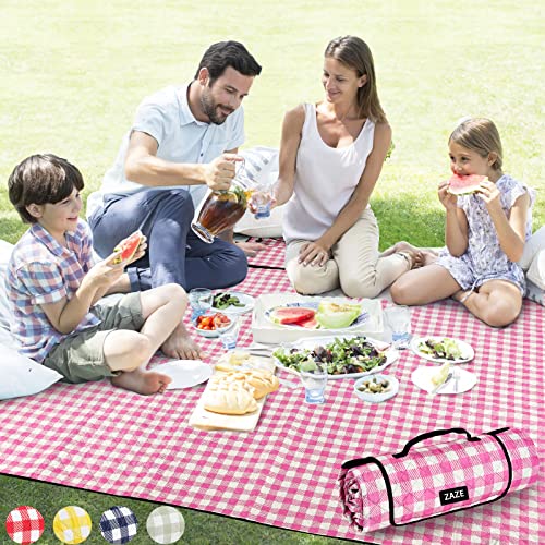 Picnic Blankets Machine Washable, 80''x80'' Extra Large Waterproof Sandproof Foldable Compact Beach Blanket, Oversized XL Outdoor Mat for Spring Summer Camping, Park, Travel