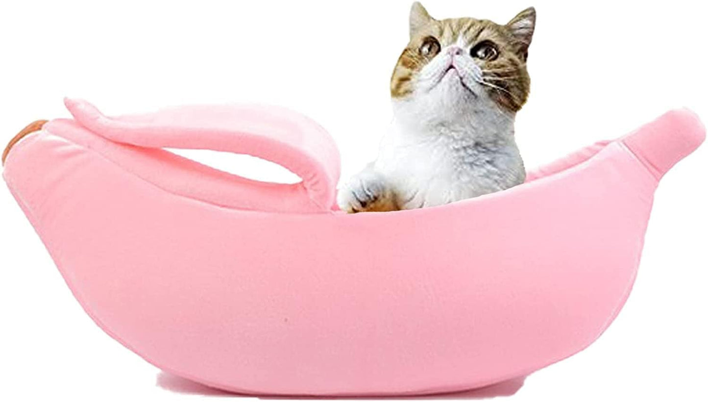 Cute Banana Cat Beds Pet Sofa Bed Cave Couch Shape Houseboat House Soft Pet Supplies Cat Cage Accessories Toys Breathable Universal in All Seasons Small Animals Mat