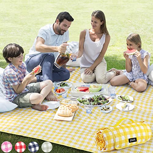 Picnic Blankets Machine Washable, 80''x80'' Extra Large Waterproof Sandproof Foldable Compact Beach Blanket, Oversized XL Outdoor Mat for Spring Summer Camping, Park, Travel