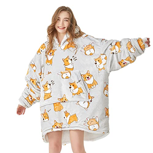 Wearable Blanket Hoodie, Cute and Funny Patterns Oversized Hoodie