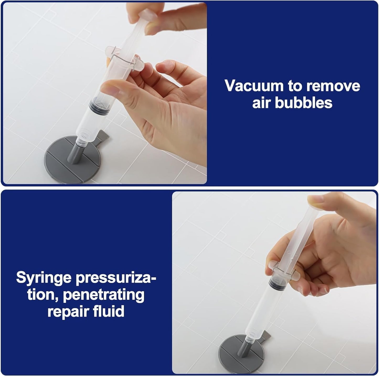 Windshield Repair Kit for Chips and Cracks, Nano Glass Repair Fluid with Enhanced Injection Head, 4 Pack Windscreen Crack Repair Kit to Repair Scratches, Cracks, and Star-Shaped Crack, Black