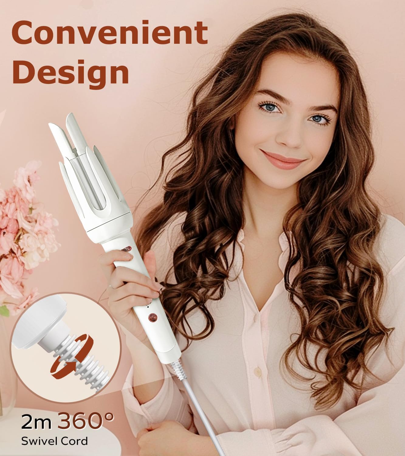 Auto Hair Curler, Anti-Scald, Anti-Tangle Rotating Curling Wand For Hair Styling