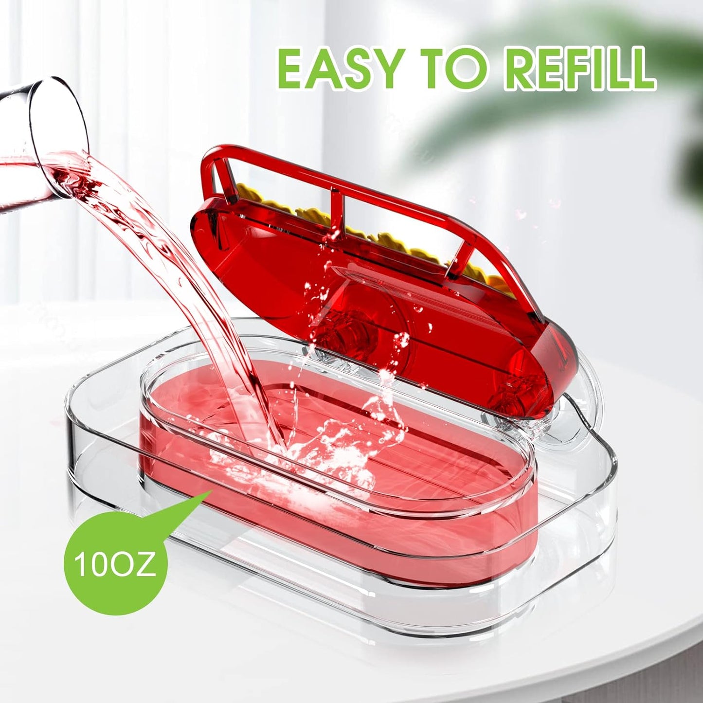 2 Pack Window Hummingbird Feeder, Strong Suction Cup Hummingbird Feeder with 4 Feeding Ports, Easy to Clean and Refill Plastic Humming Bird Feeder, 10oz