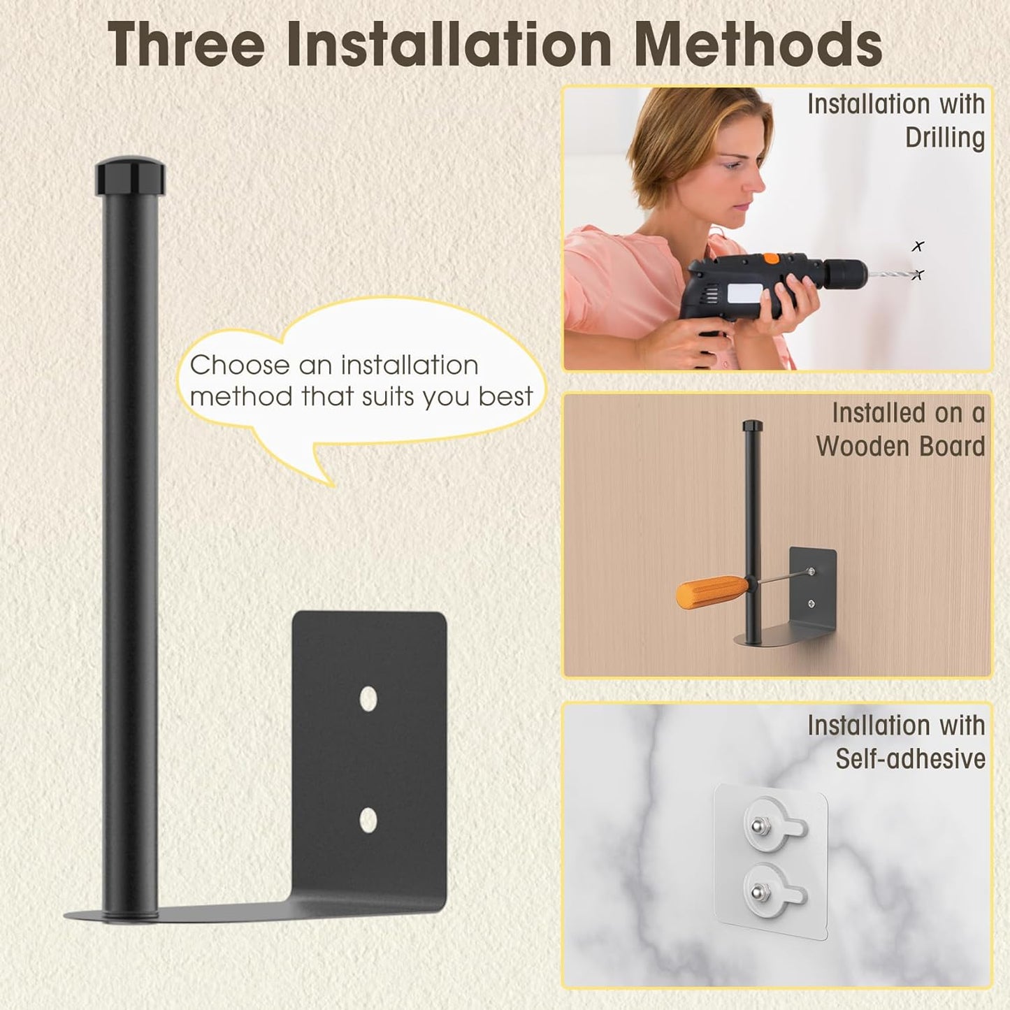 2 Pack Hat Racks for Baseball Caps, Stainless Steel Hat Organizer for Baseball Cap, Hat Holder Storage Organizer, Hat Hanger Strong Adhesive/Wall Drilled for Door,Bedroom,Closet(Black 6 in)