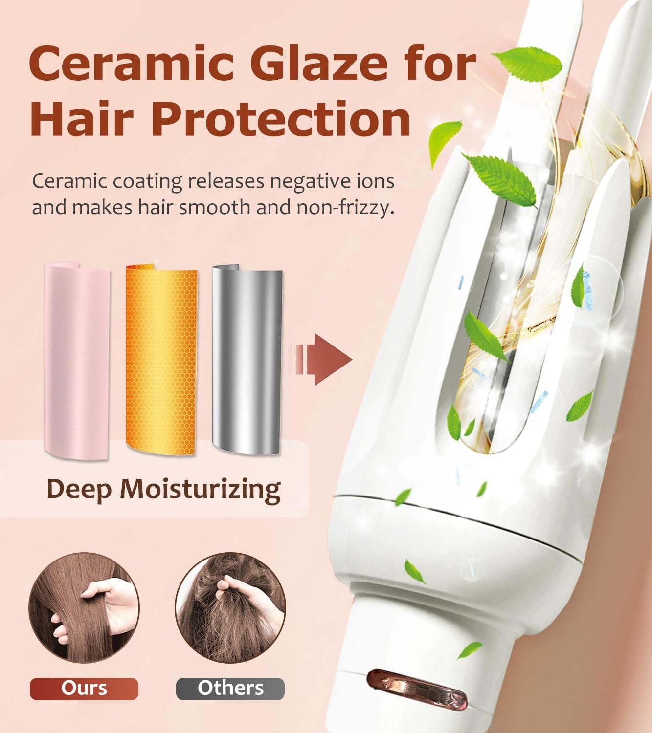 Auto Hair Curler, Anti-Scald, Anti-Tangle Rotating Curling Wand For Hair Styling