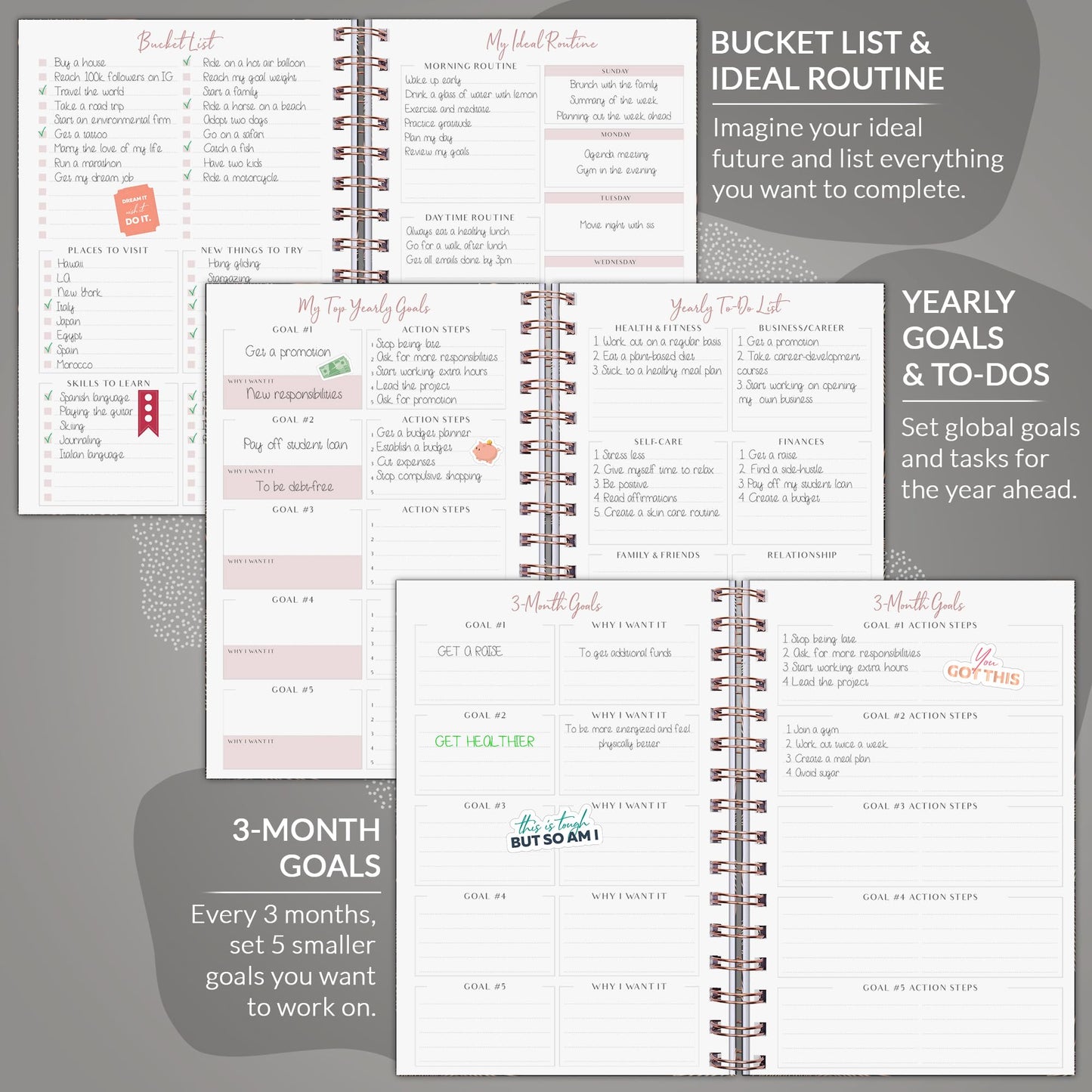 Weekly Planner – Undated Life Organizer & Budget Planner – Time Management, Goal Setting, To-Do List, Work-Life Balance & Habit Tracker – 6.1″ x 8.1″