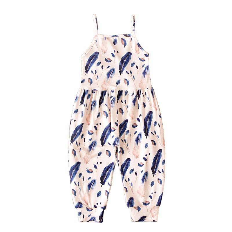 Toddler Girls Jumpsuit Leopard One Piece Strap Romper Summer Breathable Comfortable Outfits Kids Rompers Clothes