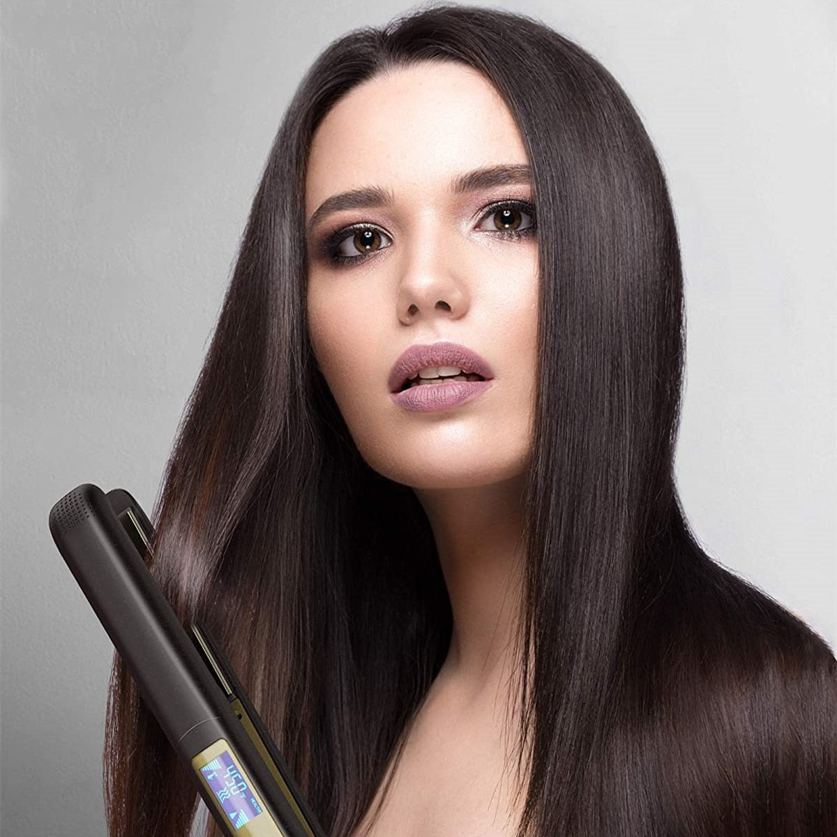 Professional Hair Striaghtener Titanium Dual Volotag Instant Heating Flat Iron 2 In 1 Hair Curler LCD Digital Display