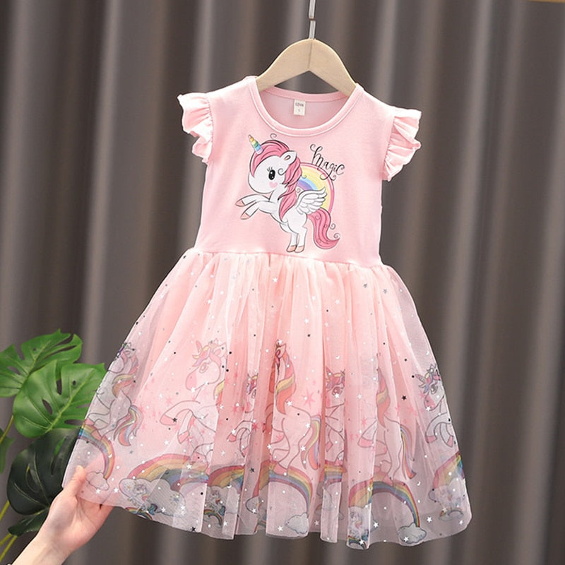 Baby Girls Dress Casual Pink Clothes Summer 2023 Cotton Linen Girls Princess Dress Big Turn Down Collar Dress
