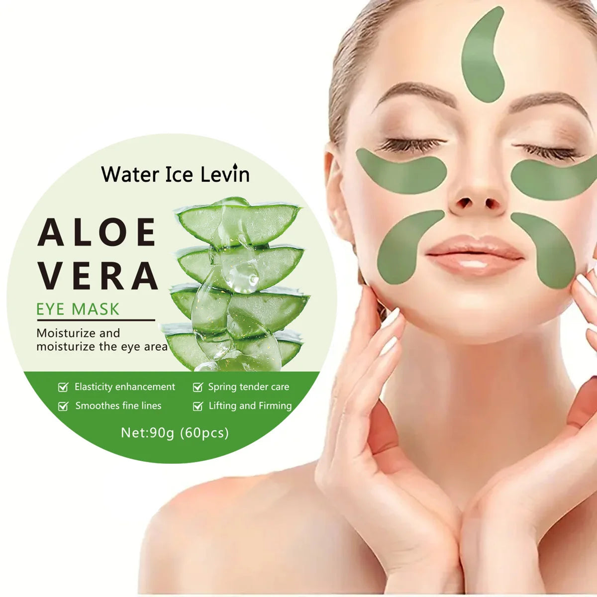 60pcs Aloe Vera Collagen Eye Mask – Anti-Dark Circles, Eye Bag Removal, Moisturizing & Firming Eye Patches for Skin Care