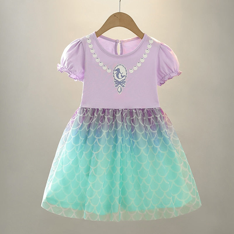 Baby Girls Dress Casual Pink Clothes Summer 2023 Cotton Linen Girls Princess Dress Big Turn Down Collar Dress