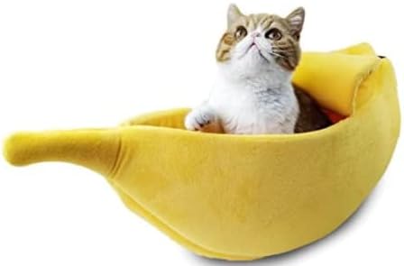 Cute Banana Cat Beds Pet Sofa Bed Cave Couch Shape Houseboat House Soft Pet Supplies Cat Cage Accessories Toys Breathable Universal in All Seasons Small Animals Mat
