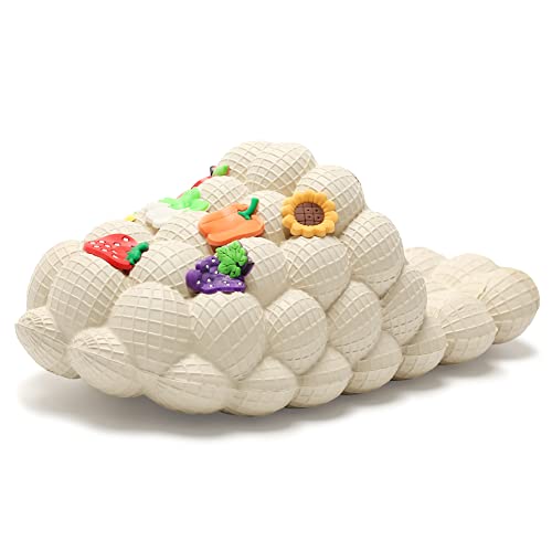 Massage Bubble Slides for Women Men, Funny Cloud Slippers with Charms, Non-Slip Spa Sandals, Soft and Light Comfortable for Shower Bedroom Home