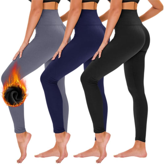 3 Pack Black Leggings for Women - High Waisted Soft Maternity Workout Yoga Pants