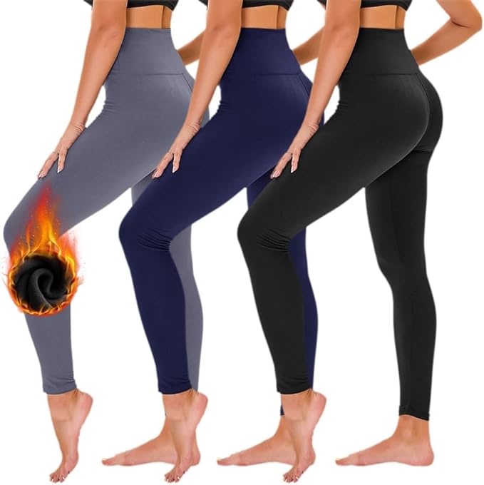3 Pack Black Leggings for Women - High Waisted Soft Maternity Workout Yoga Pants