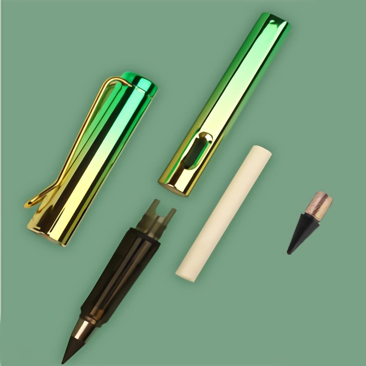 6 Sets Everlasting Pencil, Infinity Inkless Pencil with Eraser, Magic Cute Forever Pencil for Kids Writing, Sketching, Drawing, (6 Pencils + 6 Erasers + 6 Replacement Pen Tips)