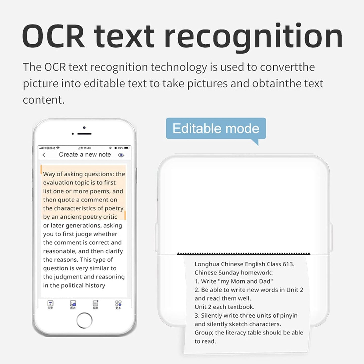 Mini Inkless Sticker Printer, Portable Bluetooth Mini Pocket Printer Sticker Maker for Notes, Memo, Photo, Label, Receipts, Sticker Maker Machine, Pocket Thermal Printer Compatible with iOS & Android