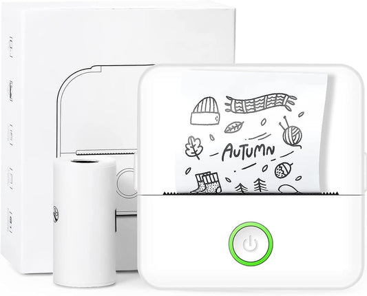 Mini Inkless Sticker Printer, Portable Bluetooth Mini Pocket Printer Sticker Maker for Notes, Memo, Photo, Label, Receipts, Sticker Maker Machine, Pocket Thermal Printer Compatible with iOS & Android