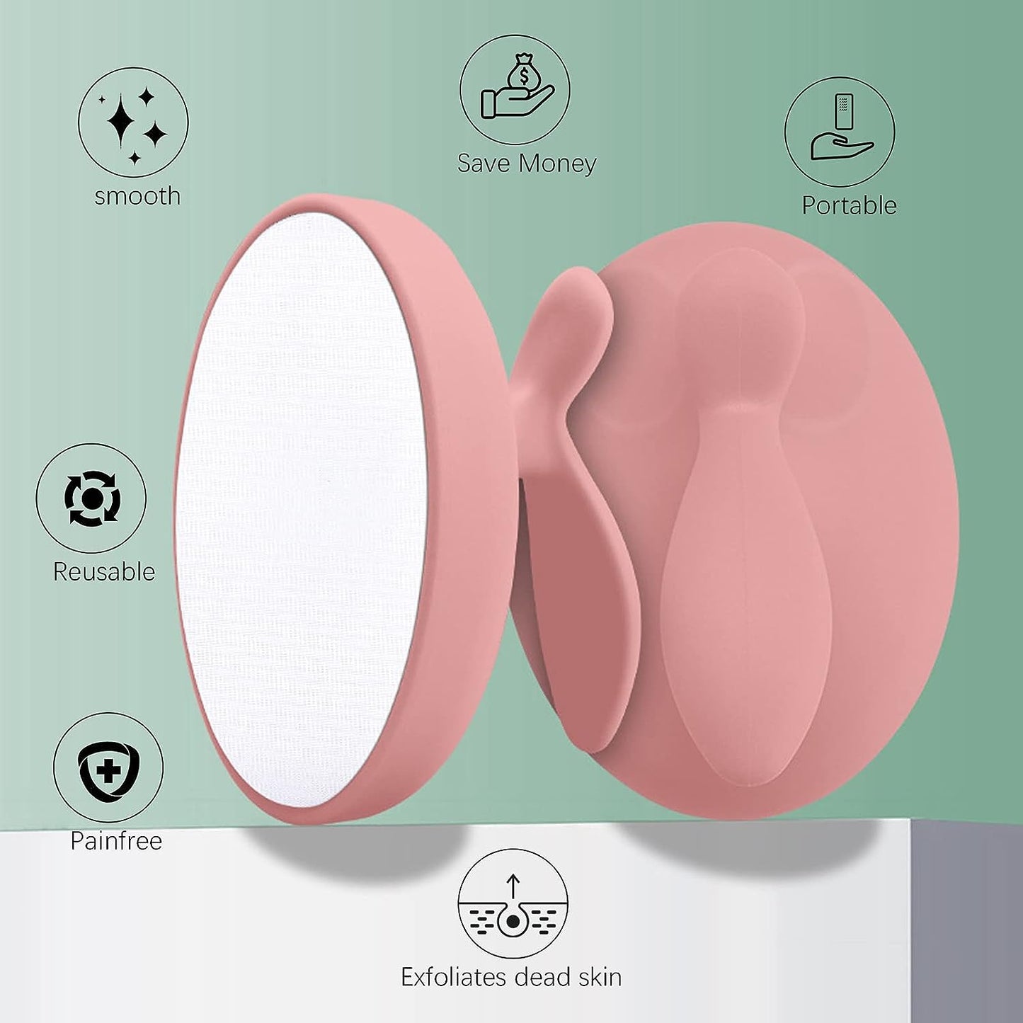 2023 New Crystal Hair Eraser,Upgraded Painless Nano Hair Eraser Crystal Hair Remover, Painless Exfoliation Hair Removal Tool for Arms Legs Back, Reusable & Washable (Pink)