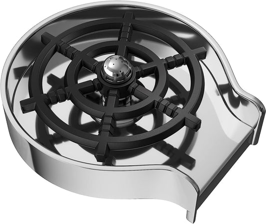 Essbhach Glass Rinser for Kitchen Sink, Faucet Bottle Washer Cleaner, Cup Rinser for Bar, Glass Washer Sink Accessories for Bar, Brushed Nickel