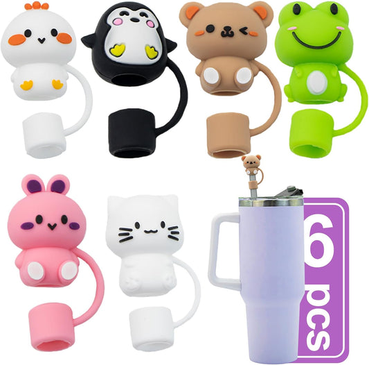 Straw Cover Cap for Stanley Cup,Silicone Straw Topper Compatible with 30&40 Oz Tumbler,Soft Silicone Straw Lid for 10mm Straws - Valentine's Day Gift