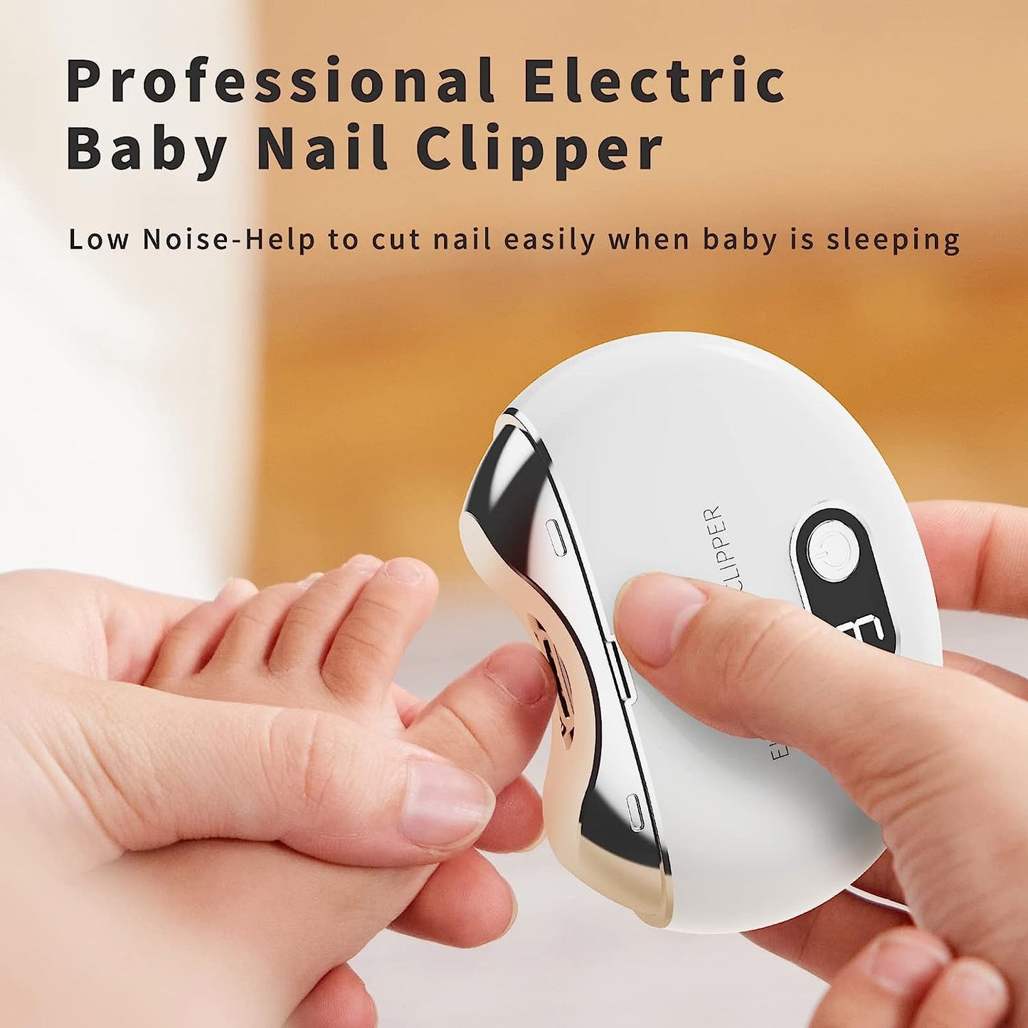 Automatic Nail Clipper, Electric Nail Clippers Automatic Safety Fingernail Cutter and Filer Rechargeable Nail Trimmer Nail Scissors Gift for Caregivers, Adults, Children-White