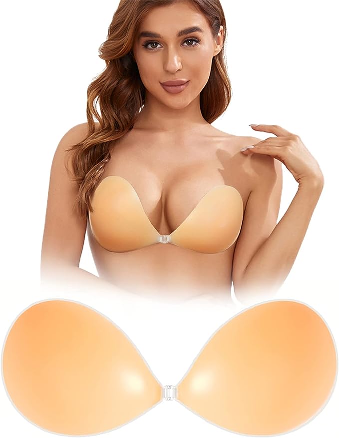 Adhesive Bra Push Up Strapless Invisible Sticky Bra Reusable Backless Silicone Bra for Women