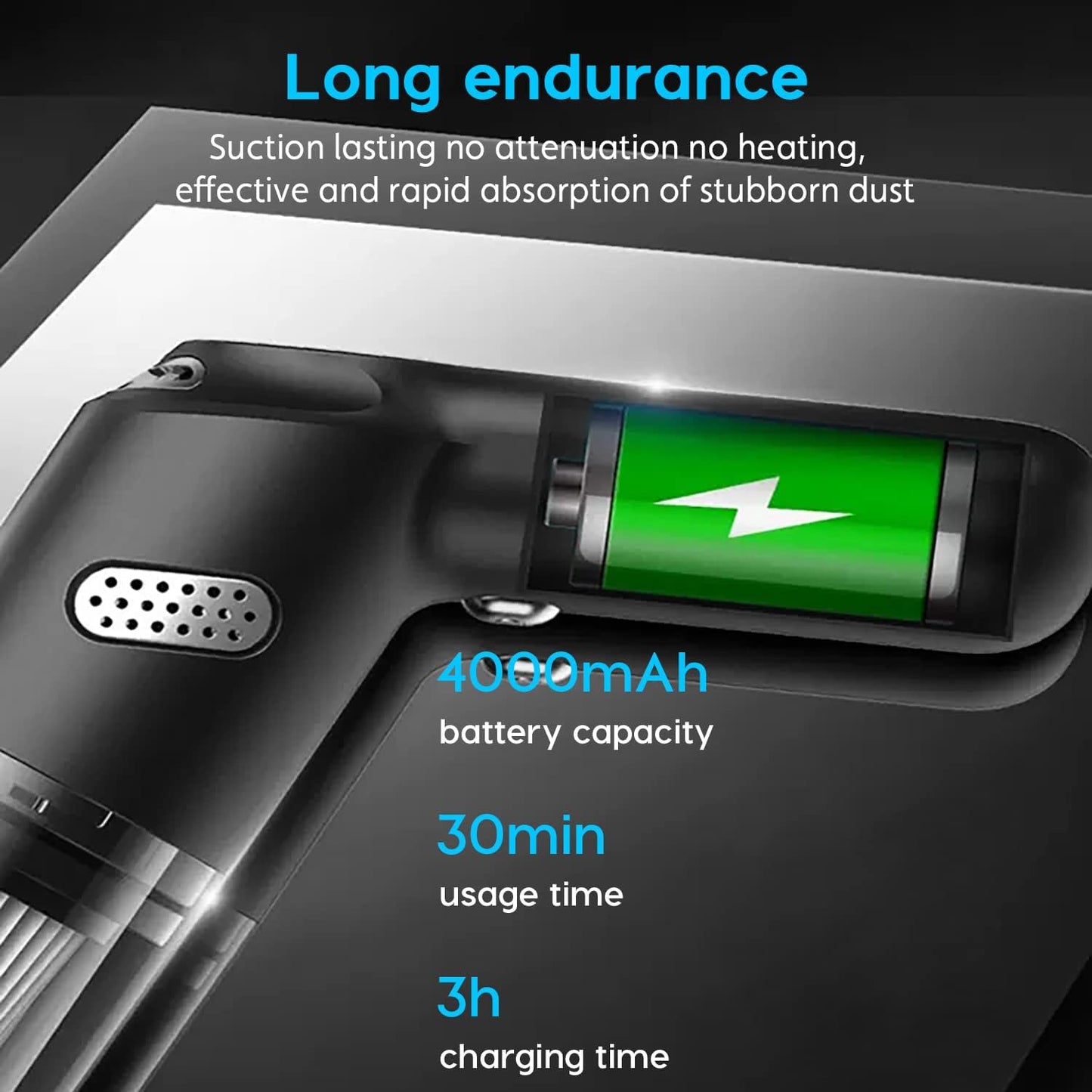 Car Handheld Vacuum 10000PA Suction, Wireless Vacuum Cleaner with Low Noise,Car Vacuum Cordless Rechargeable,Portable Compressed Air Duster for Car and Home…