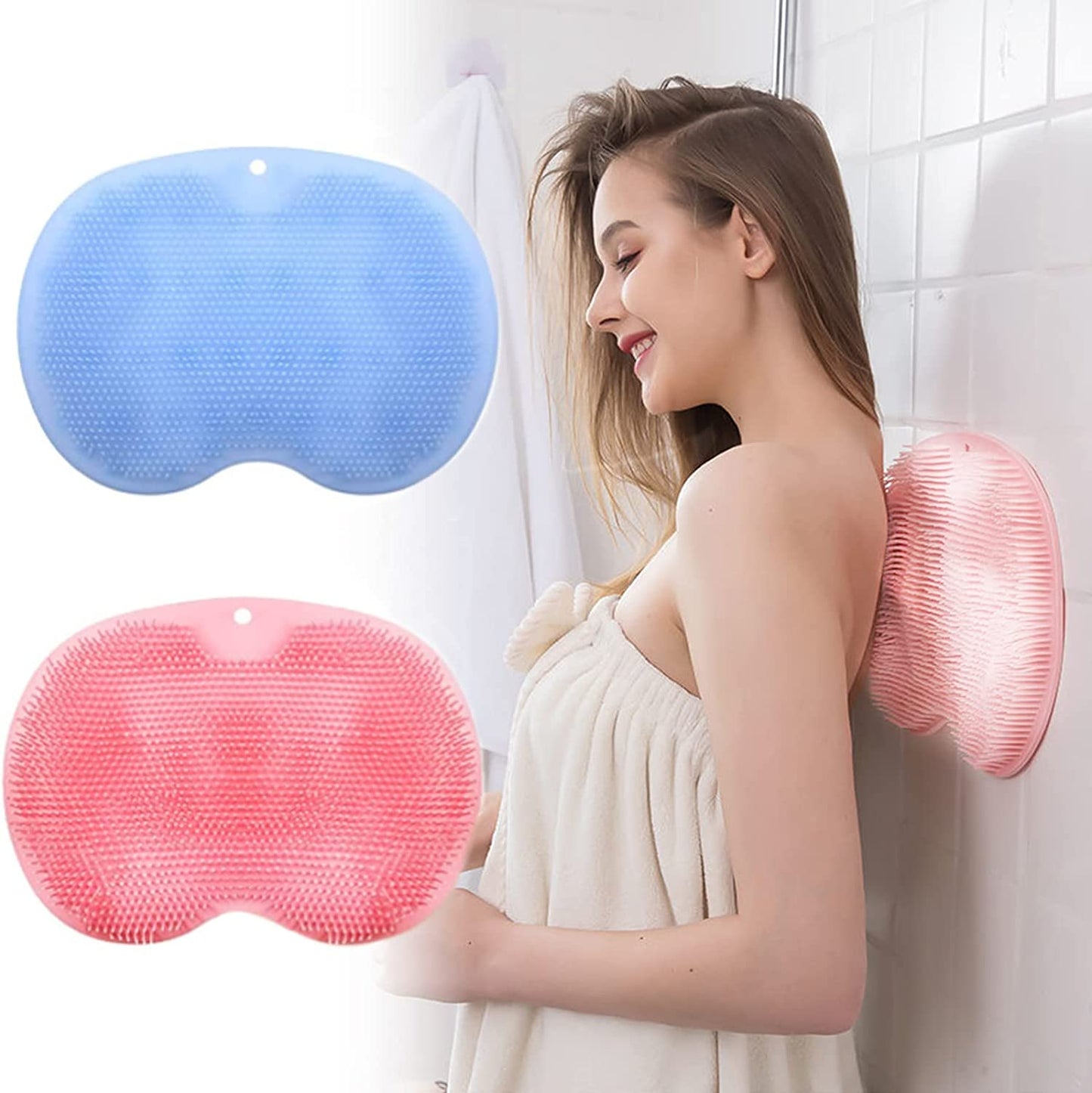 2 Pack Shower Back & Foot Scrubber,