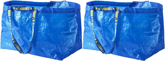 IKEA FRAKTA Carrier Bag, Blue, Large Size Shopping Bag 2 Pcs Set