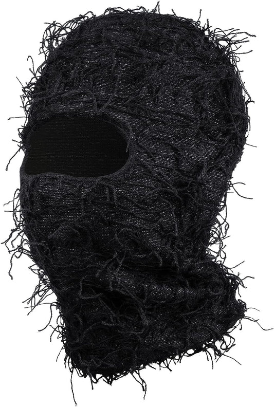 Distressed Balaclava Knitted Full Face Ski Mask Winter Windproof Neck Warmer for Men Women Yeat Shiesty Distress Mask Beanie
