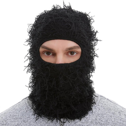 Distressed Balaclava Ski Mask, Shiesty Yeat Airsoft Custom Camo Knitted Face Mask for Men/Women