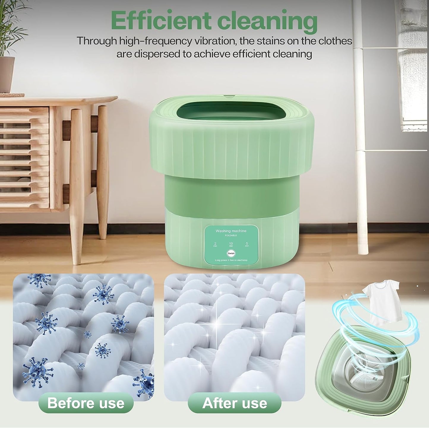 Portable Washing Machine,Mini Washing Machine for Baby Clothes Underwear or Small Items, Foldable Mini Washing Machine with 3 Modes for Apartments, Dorms, and Travel