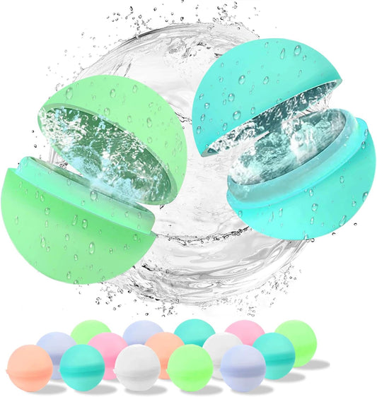 15Pcs Reusable Water Balloons - Latex-Free Soft Silicone Water Bomb Pool Toys, Quick-Fill Water Bomb for Kids & Adults All Ages Summer Fun Outdoor Party Games