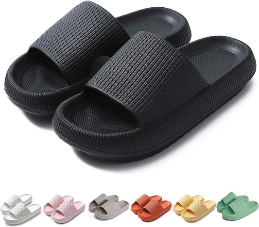 IGIGRING Cloud Slides for Women Men, Super Soft Non-Slip Pillow Slippers with Thick Sole, Cushioned Thick Sole Shower Slippers Bathroom Sandals Massage House Slides for Indoor Outdoor