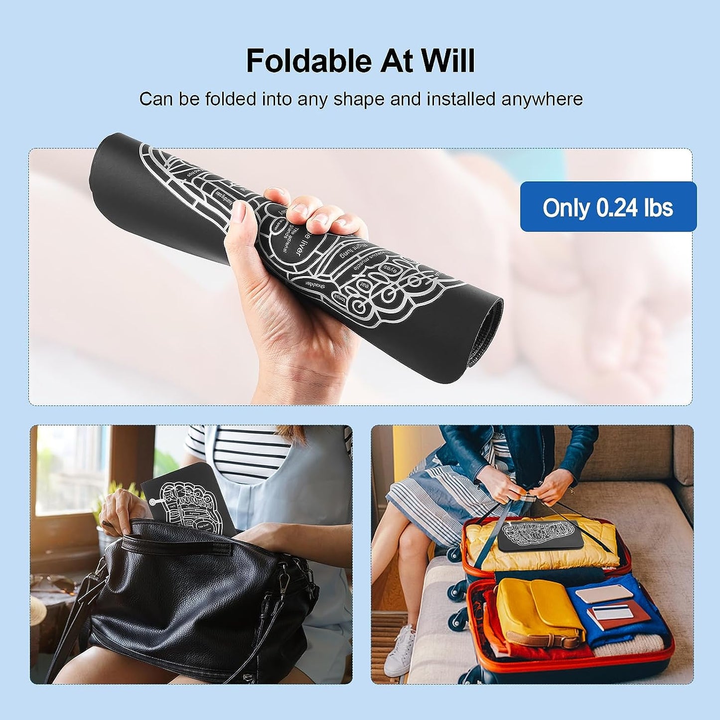 EMS Foot Massager Mat–Foot Stimulator Massager Pad–Foldable Feet and Calves Massage Machine with 8 Modes and 19 Intensity Levels for Improved Circulation, Muscle Relaxation, and Pain Relief