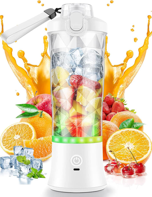 Portable Blender, 20 Oz Personal Blender for Shakes and Smoothies with 6 Blades, Small Fresh Juicer Portable Blender Cup Rechargeable BPA-Free, Mini Blender Portable for Travel/Office/Home/Gym/Camping