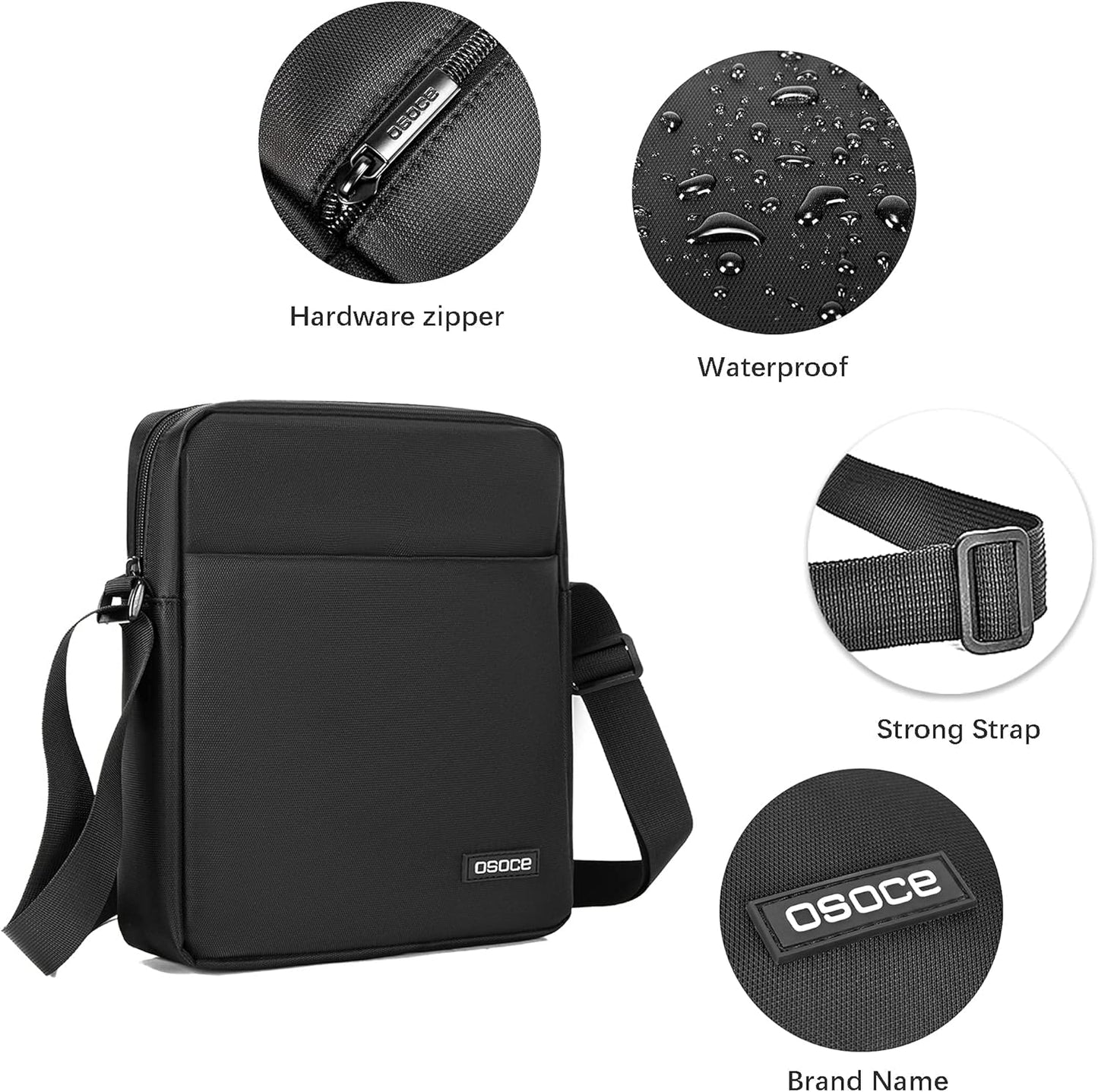 Messenger Bag Sling Crossbody Shoulder Bags Water Resistant for Business Office School