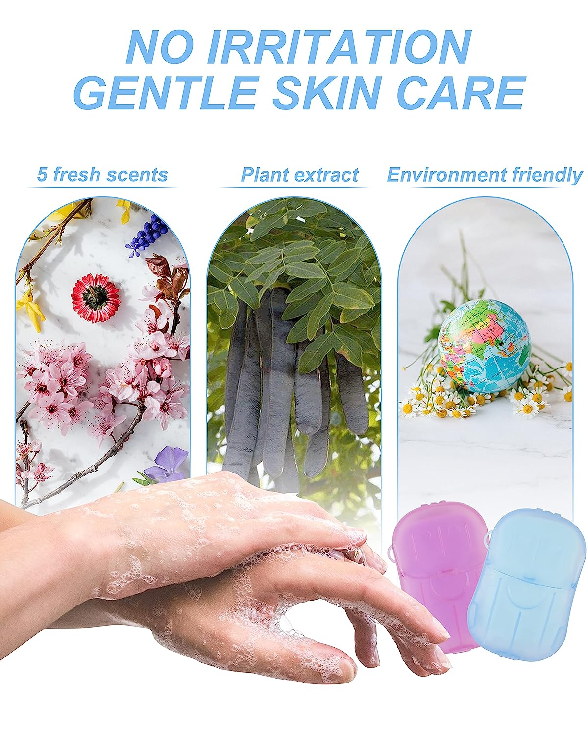 DF DUALFERV Paper Soap Sheets, 20 Pack (400 Sheets) Soap Sheets for Hand Washing, Disposable Portable Travel Soap Camping Soap, Kids Hand Soap for Travel Outdoor